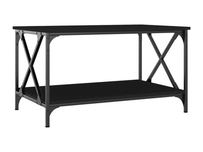 Table basse Noir 80x50x45 Bois d'ingénierie et fer OLOL59994