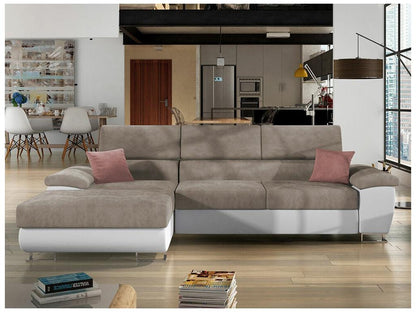 Canapé d'angle Chicyla 192 Marron Fonction de couchage Boîte de literie 275x170x71cm ACAE88860