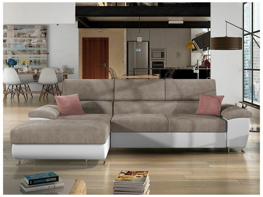 Canapé d'angle Chicyla 192 Marron Fonction de couchage Boîte de literie 275x170x71cm ACAE88860