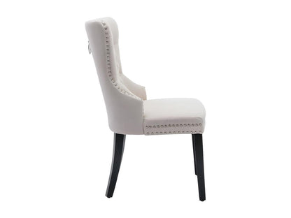 Lot de 4 Chaises scandinaves - tissu en lin - avec pieds en chêne - Beige KYFD10246