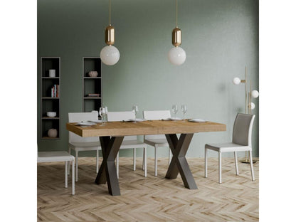 Table extensible 90x180/284 cm Chicyla Chêne Nature cadre Anthracite PNAV99260