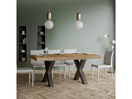 Table extensible 90x180/284 cm Chicyla Chêne Nature cadre Anthracite PNAV99260