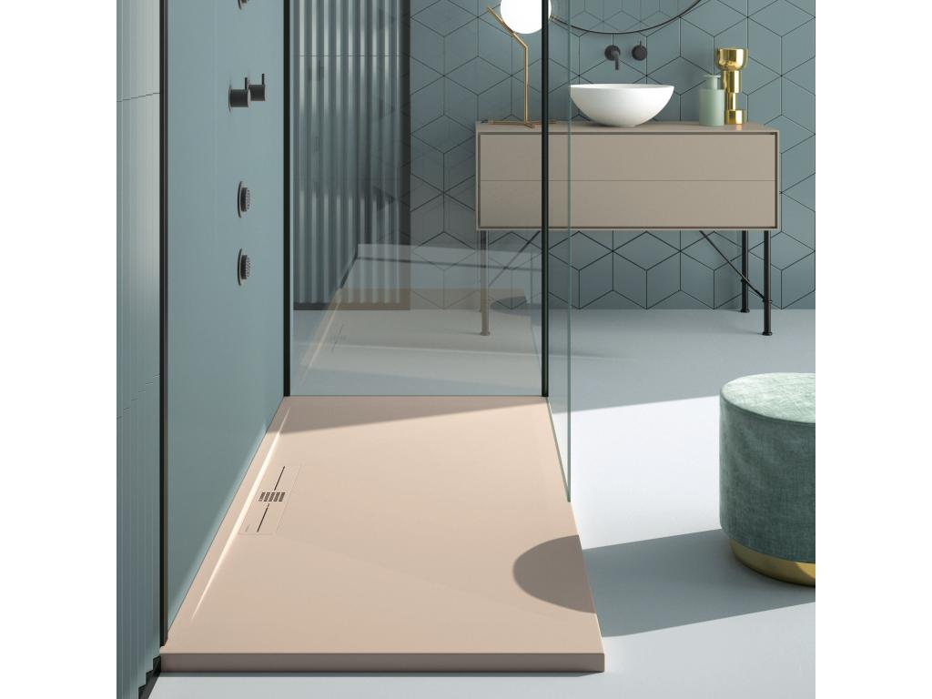 Receveur de douche Crème finition Lisse Chicyla SIDE grille de couleur - 140x70 cm SHST41919