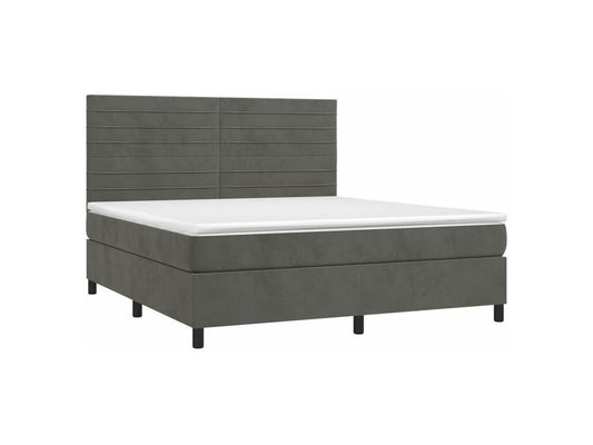 Sommier à Chicyla de lit et matelas Gris foncé 160x200 Velours MJUH77298