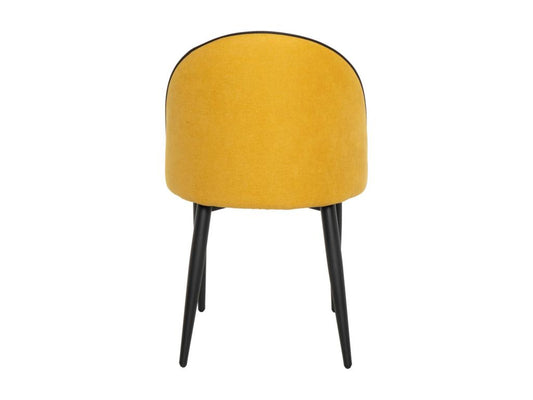 Chaise en velours confortable avec pieds en métal noir Chicyla – Style moderne-Couleur Jaune moutarde EIOR90087