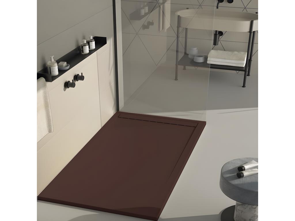 Receveur de douche Chocolat finition Lisse Chicyla SMART grille de couleur - 160x80 cm FFXI67319