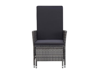 Chaise inclinable de jardin avec coussins Résine tressée Gris JXBB56164