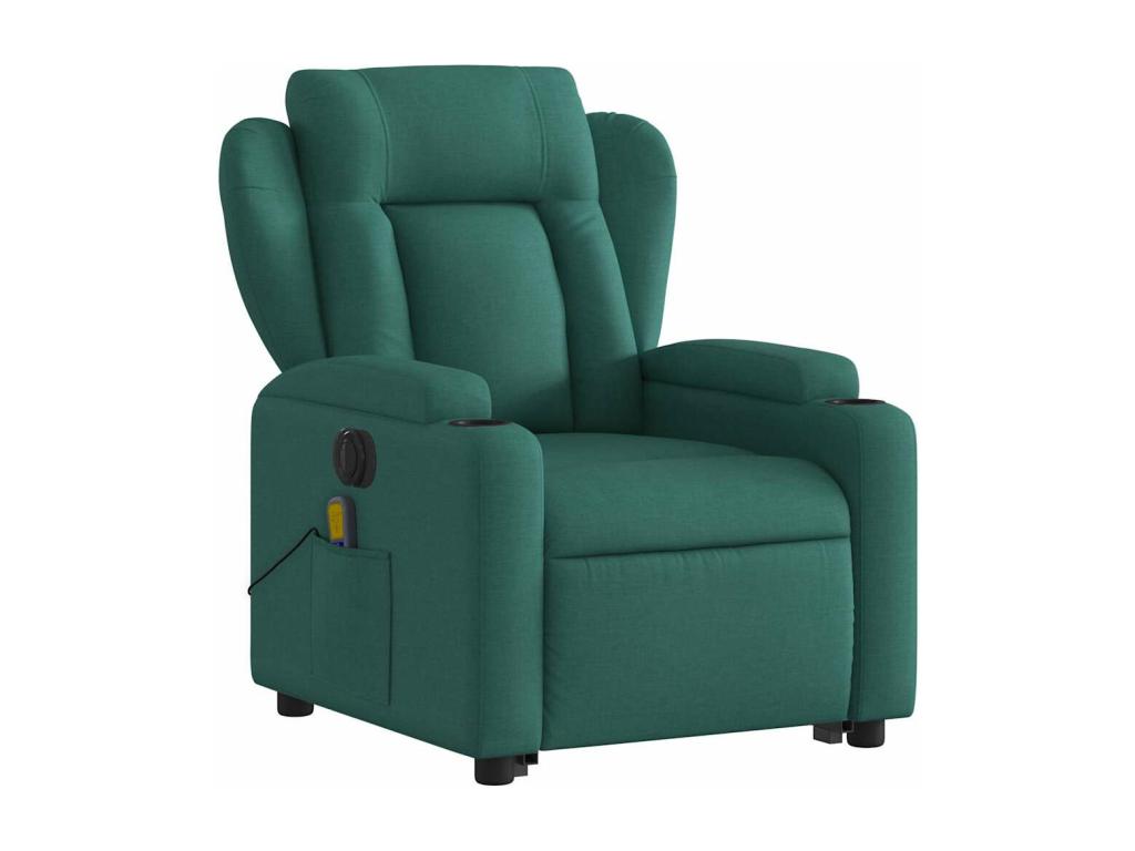 Fauteuil inclinable massant électrique Vert foncé Tissu MJOL21432