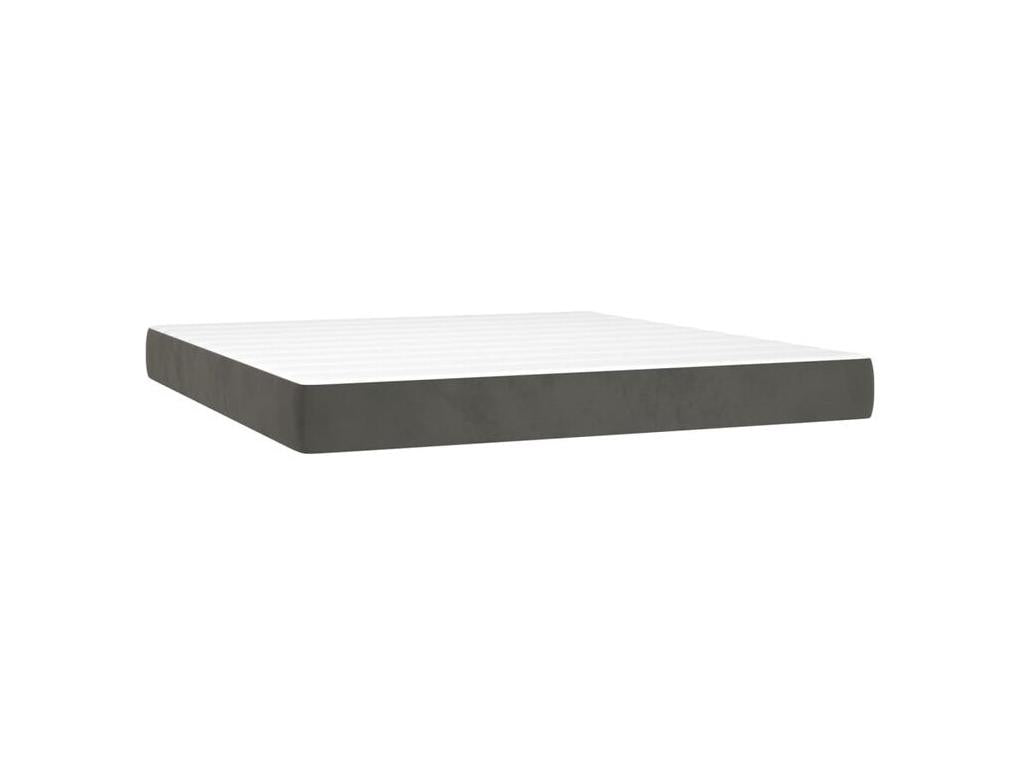 Sommier à Chicyla de lit et matelas Gris foncé 160x200 Velours MJUH77298