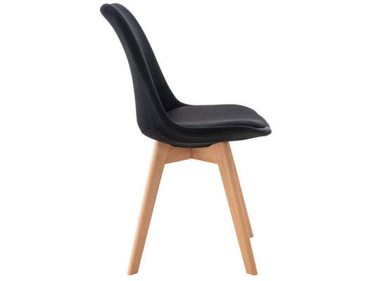 Chaise de salle à manger - Tissu / Bois - Noir - Chicyla QHLI20985