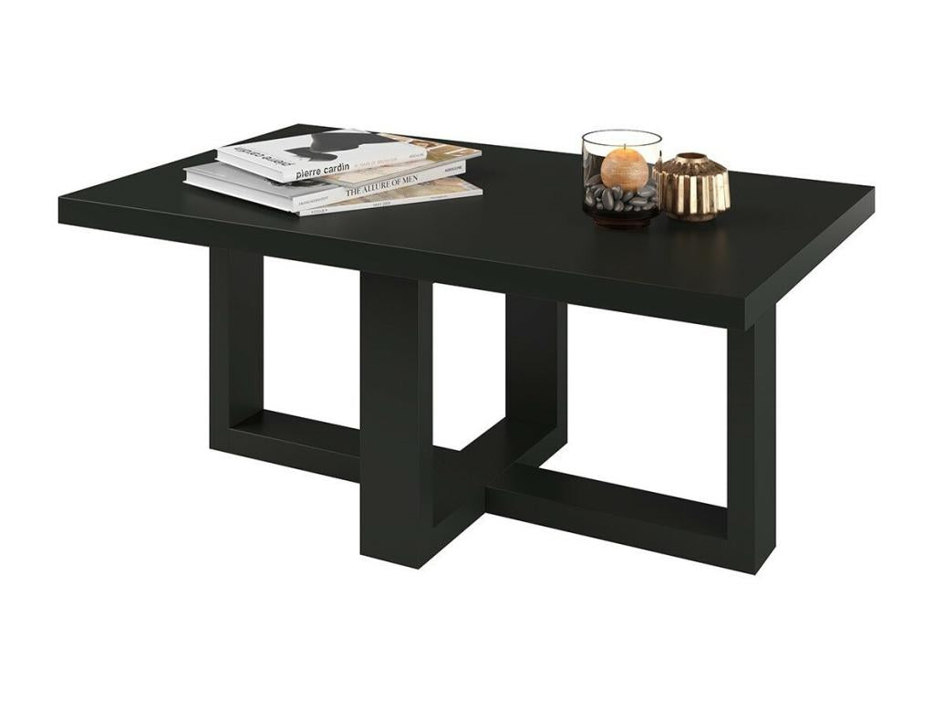 Table basse design rectangulaire collection Chicyla Couleuris noir super mat. NPVS60266