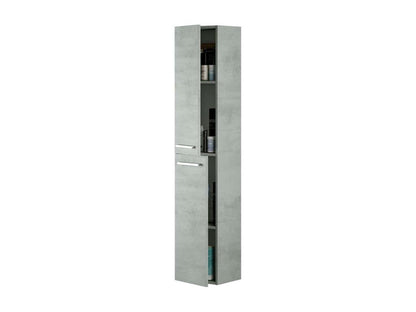 Colonne de salle de bain Chicyla Armoire colonne de salle de bain avec 2 portes Armoire murale suspendue avec 2 étagères 30x25h150 cm Gris béton QXHB51477