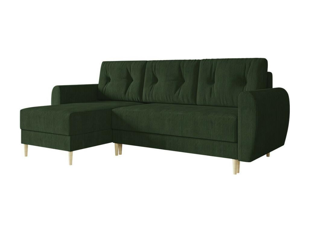 Canapé d'angle Chicyla 139 Vert Fonction de couchage Boîte de literie 234x139x95cm YPOB32147