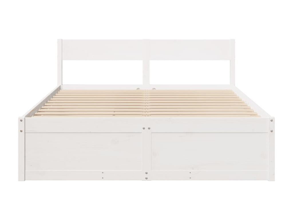 Cadre de lit sans matelas blanc 160x200 cm bois de pin massif HVDH38533