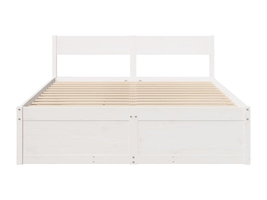Cadre de lit sans matelas blanc 160x200 cm bois de pin massif HVDH38533