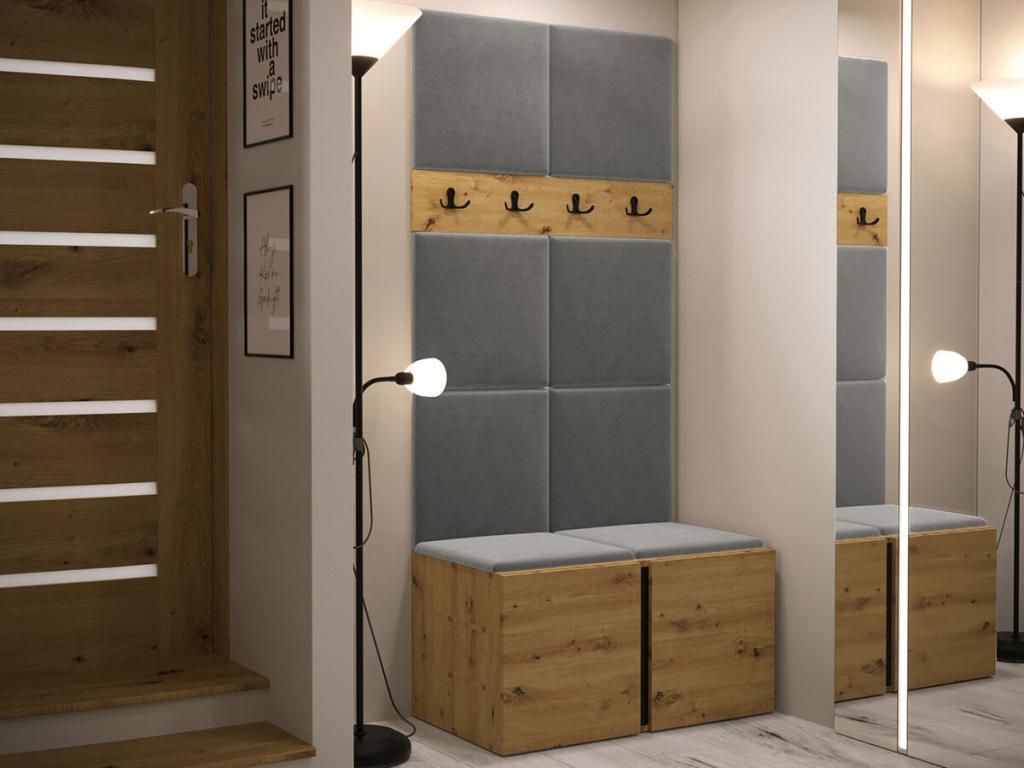 Meuble d'entrée Chicyla 267 186x84x46cm Chêne Chicyla Tapisserie - Stratifié ZKSH30383