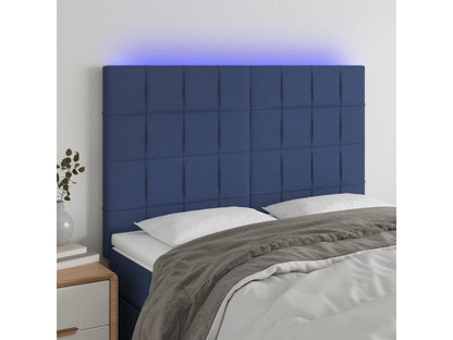 Tête de lit à LED Bleu 144x5x118/128 cm Tissu WGCA53334