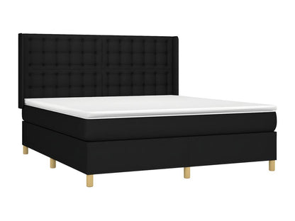 Sommier à Meublori de lit matelas et LED Noir 160x200 cm Tissu