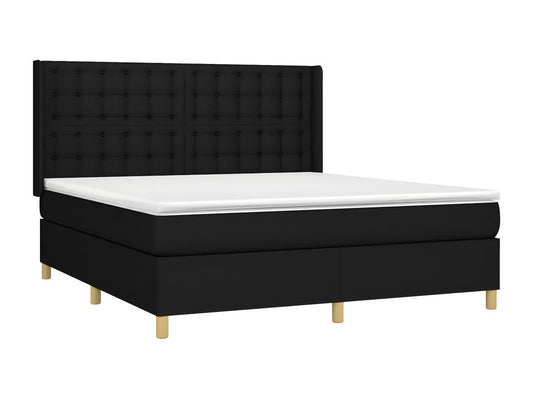 Sommier à Meublori de lit matelas et LED Noir 160x200 cm Tissu