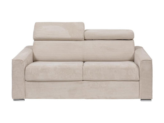 Canapé 4 places convertible express en velours tricoté beige - Couchage 160 cm - Matelas 14 cm - Chicyla GQEX65961