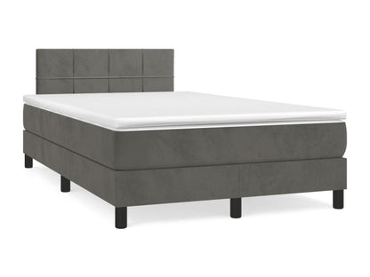 Sommier à Chicyla de lit avec matelas LED gris foncé 120x190 BAQO62168