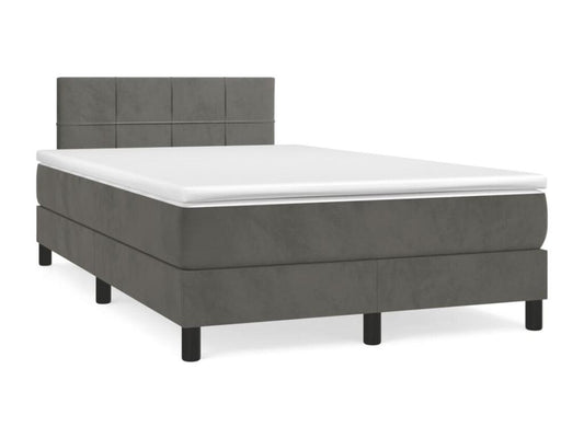 Sommier à Chicyla de lit avec matelas LED gris foncé 120x190 BAQO62168