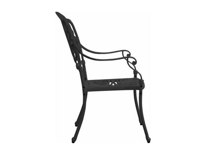 Chaises de jardin 2 pièces Aluminium coulé Noir