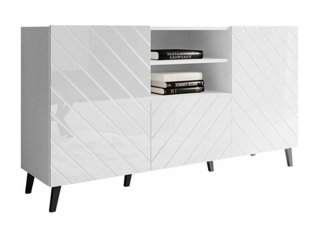 Commode Domopure 143 Blanc brillant - Blanc Avec tiroirs et portes Nombre de tiroirs 1 UYXI17027