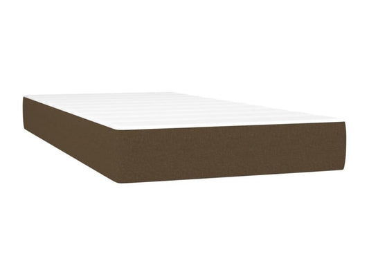 Lit à sommier tapissier avec matelas Marron foncé 100x200 cm
