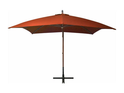 Parasol suspendu avec mât Terre cuite 3x3m Massif Bois de sapin NRTV20884