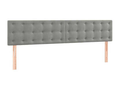 Lit à sommier tapissier et matelas Gris clair 180x200cm Velours NMXV57745