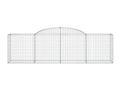 Paniers à gabions arqués 3 pcs 300x50x80-100 fer galvanisé LKRA45731