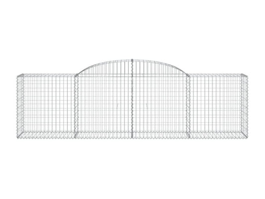 Paniers à gabions arqués 3 pcs 300x50x80-100 fer galvanisé LKRA45731