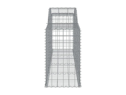 Paniers à gabions arqués 3 pcs 300x50x80-100 fer galvanisé LKRA45731