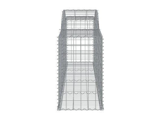 Paniers à gabions arqués 3 pcs 300x50x80-100 fer galvanisé LKRA45731