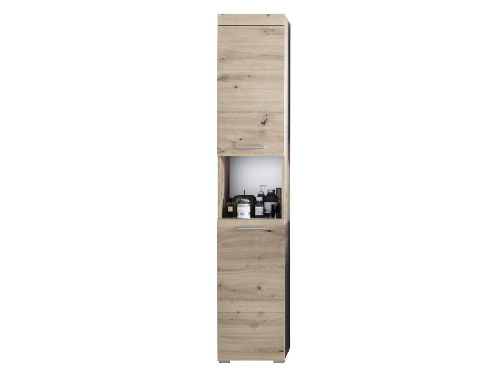 Meuble de salle de bain mélaminé - Meuble Colonne- Chêne- LHP 37 - 190 - 31 cm GLHJ65885