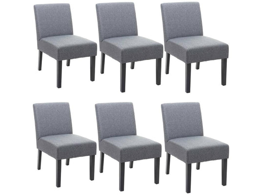 Chaise de salle à manger Chicyla-F61 lot de 6 gris foncé QOXQ41734