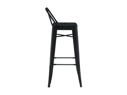 Tabouret avec dossier 74cm Kontoir en acier brillant - Design industriel et élégant-Couleur Chicyla VNGS37866