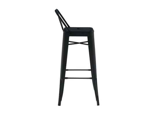 Tabouret avec dossier 74cm Kontoir en acier brillant - Design industriel et élégant-Couleur Chicyla VNGS37866