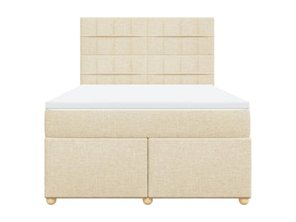 Sommier à Laviecasa de lit avec matelas Crème 140x200 cm Tissu UGWW83795