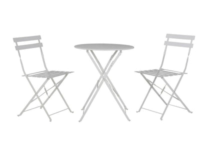 Table et chaises pliantes bistrot balcon terrasse- 2 places - Blanc - Chicyla KNOO70133