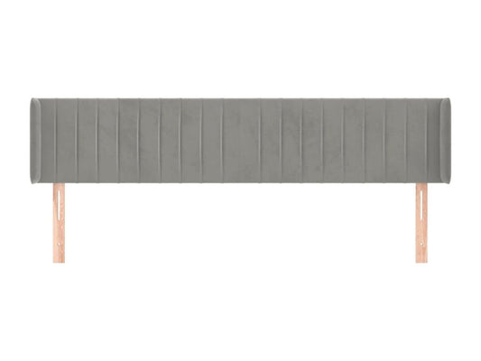 Tête de lit avec oreilles Gris clair 183x16x78/88 cm Velours GWPP83474