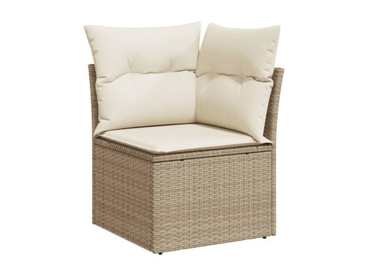 Salon de jardin avec coussins 9 pièces beige résine tressée IFSH85217