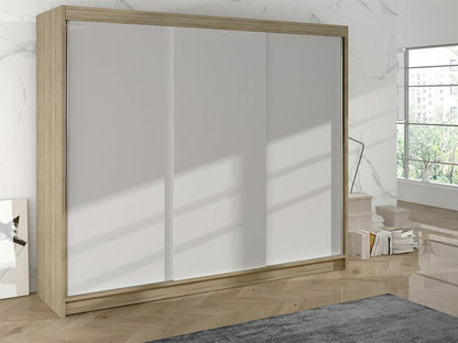 Armoire Chicyla 159 Chicyla chêne - Blanc 215x200x58cm Portes d'armoire Glissement RDXM33575