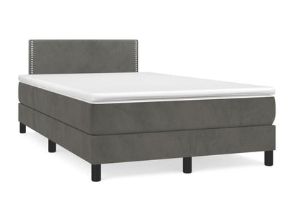 Sommier à Chicyla de lit et matelas gris foncé 120x190cm velours XPRE02899