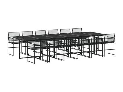 Ensemble à manger de jardin 13 pièces noir résine tressée QFYU21825