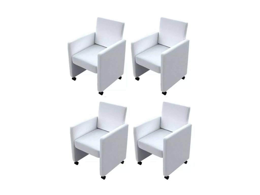 Chaises de salle à manger 4 pcs Blanc Similicuir 2 ZIHO42159