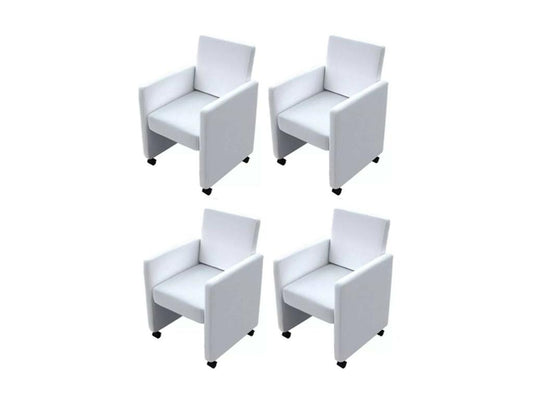 Chaises de salle à manger 4 pcs Blanc Similicuir 2 ZIHO42159