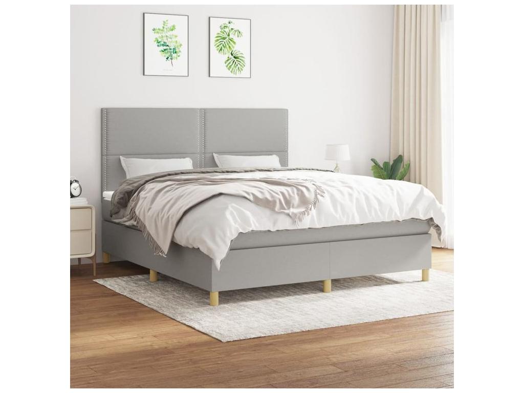 Sommier à Chicyla de lit avec matelas Gris clair 180x200 Tissu XQKJ42390