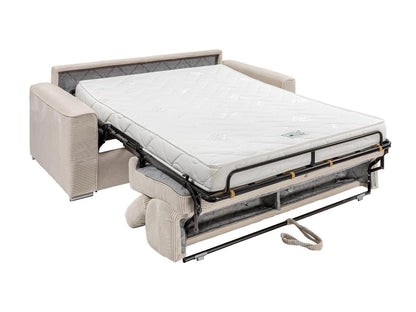 Canapé 4 places convertible express en velours tricoté beige - Couchage 160 cm - Matelas 14 cm - Chicyla GQEX65961